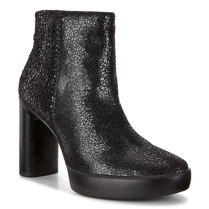 Women Boots Ecco Shape Sculpted Motion 75 - Heeled Booties Black - India TXNDRS197